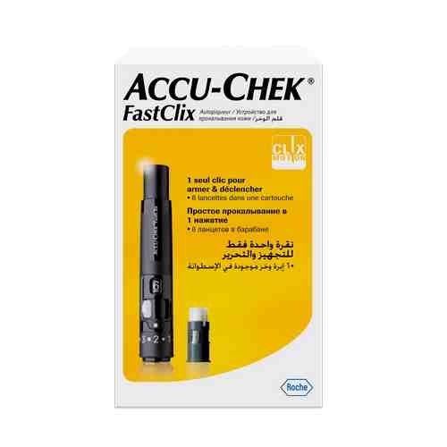 Accu-Chek FastClix Устройство для прокалывания пальца, устройство + 6 ланцетов, 1 шт.