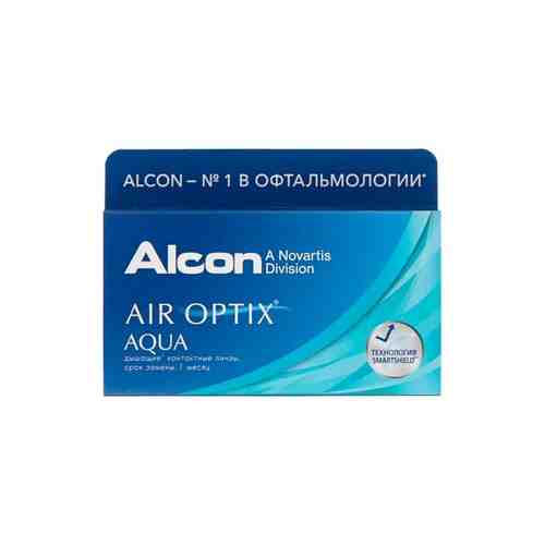 Alcon Air Optix aqua контактные линзы плановой замены, BC=8,6 d=14,2, D(-6.50), стерильно, 6 шт.