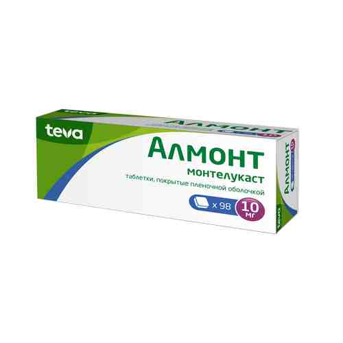 Алмонт, 10 мг, таблетки, покрытые пленочной оболочкой, 98 шт.