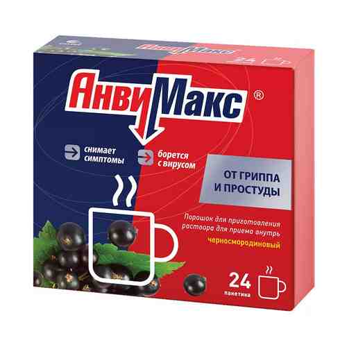 АнвиМакс, порошок для приготовления раствора для приема внутрь, черносмородиновые, 5 г, 24 шт.