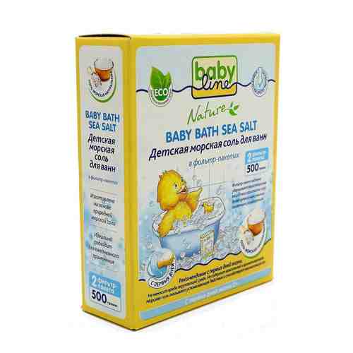 Babyline Nature соль морская детская для ванн, соль для ванн, натуральная, 250 г, 2 шт.