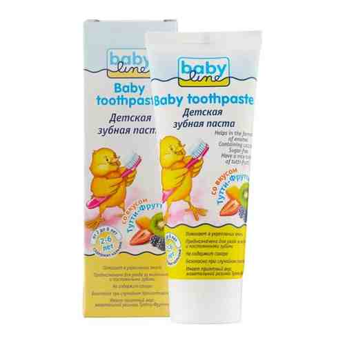 Babyline Зубная паста, для детей от 2-х до 6-ти лет, паста зубная, со вкусом жевательной резинки Тутти-Фрутти, 75 мл, 1 шт.