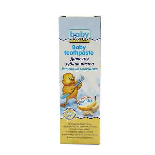 Babyline Зубная паста, для детей с 1-го года до 4-х лет, паста зубная, со вкусом банана, 75 мл, 1 шт.