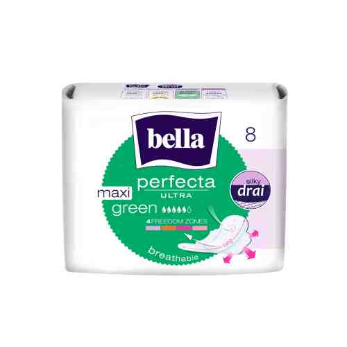 Bella perfecta ultra Maxi Green прокладки супертонкие, прокладки гигиенические, 8 шт.