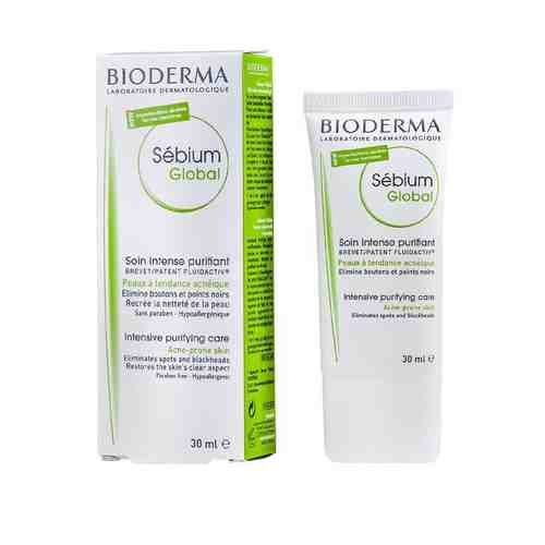 Bioderma Sebium Global Интенсивный Оздоравливающий уход, крем для лица, 30 мл, 1 шт.