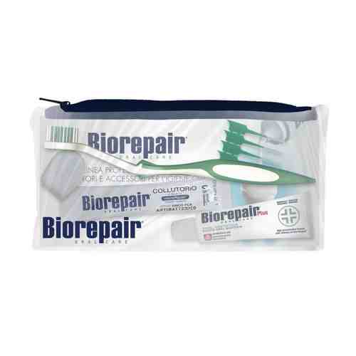 Biorepair Комплексный Дорожный набор, набор, паста зубная 1, ополаскиватель 1, щетка 1, нить 1, палочки 5, 1 шт.