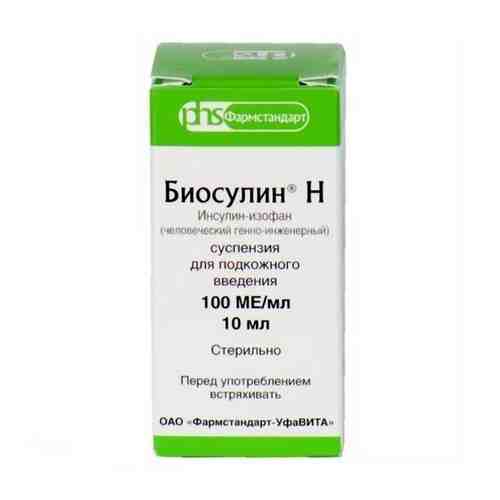 Биосулин Н, 100 МЕ/мл, суспензия для подкожного введения, 10 мл, 1 шт.