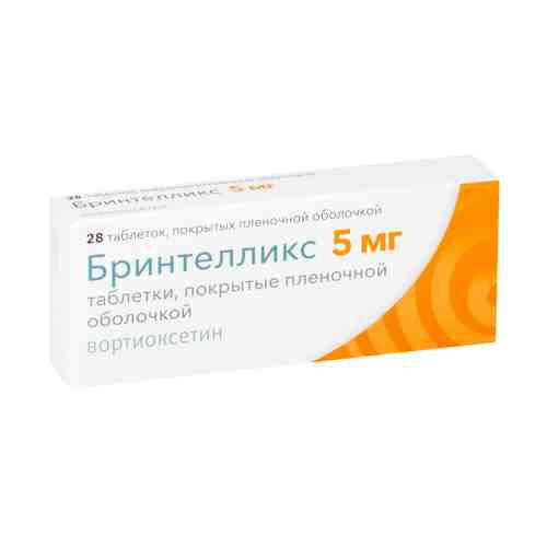 Бринтелликс, 5 мг, таблетки, покрытые пленочной оболочкой, 28 шт.