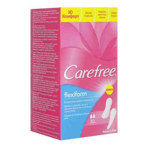 Carefree Flexiform салфетки женские гигиенические, салфетки гигиенические, 30 шт.
