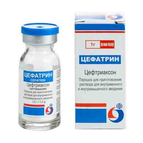 Цефатрин, 1000 мг, порошок для приготовления раствора для внутривенного и внутримышечного введения, 5 шт.