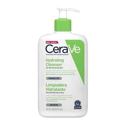 CeraVe Увлажняющий очищающий крем-гель для лица и тела, крем-гель, для нормальной и сухой кожи, 473 мл, 1 шт.