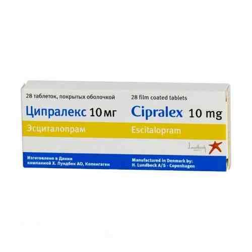 Ципралекс, 10 мг, таблетки, покрытые оболочкой, 28 шт.