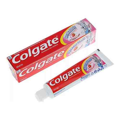 Colgate Доктор Заяц детская зубная паста, паста зубная, со вкусом или ароматом клубники, 50 мл, 1 шт.
