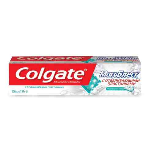 Colgate Макс Блеск с отбеливающими пластинками зубная паста, паста зубная, 100 мл, 1 шт.