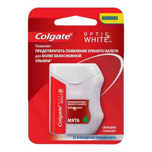 Colgate Оptic White Зубная нить, 25 м, нити зубные, 1 шт.