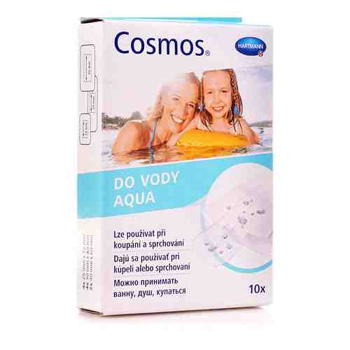 Cosmos Aqua Пластырь, 3 размера, пластырь медицинский, водостойкий, 10 шт.