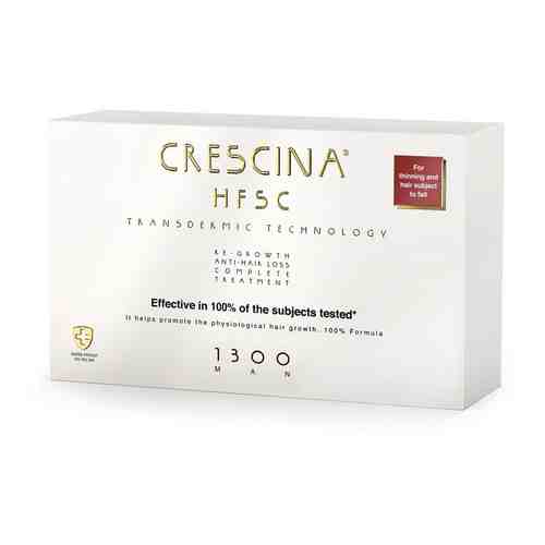 Crescina 1300 HFSC Transdermic Комплекс от выпадения волос, лосьон для роста волос + лосьон против выпадения волос, для мужчин, 3.5 мл, 20 шт.