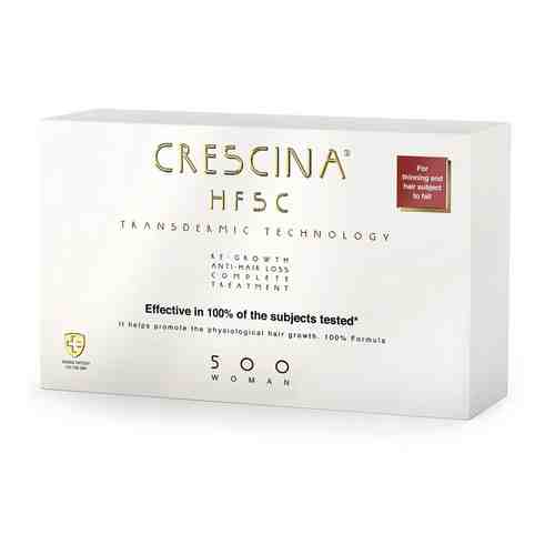 Crescina 500 HFSC Transdermic Лосьон для роста волос, лосьон для стимуляции роста волос, для женщин, 3.5 мл, 20 шт.
