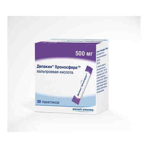Депакин Хроносфера, 500 мг, гранулы пролонгированного действия, 30 шт.