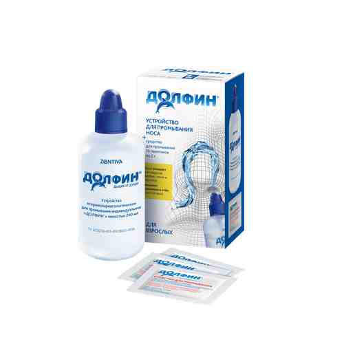 Долфин Устройство 240мл + средство для промывания носа N10, для взрослых, 240 мл, 1 шт.
