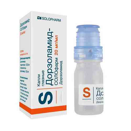 Дорзоламид-СОЛОфарм, 20 мг/мл, капли глазные, 5 мл, 1 шт.