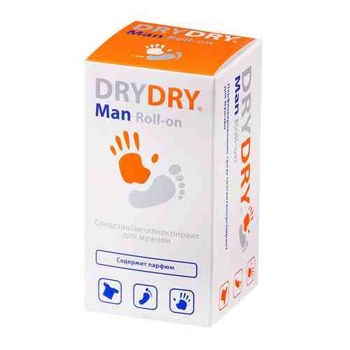 Dry Dry Man средство от обильного потовыделения для мужчин, део-ролик, 50 мл, 1 шт.
