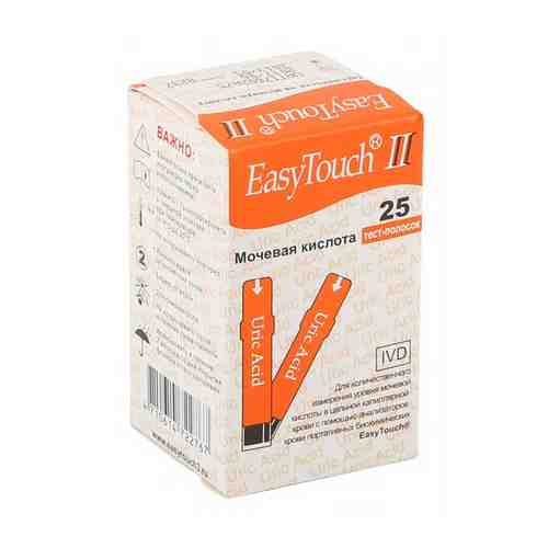 Easy Touch Тест-полоски для определения мочевой кислоты, тест-полоска, 25 шт.