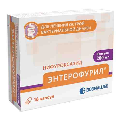 Энтерофурил, 200 мг, капсулы, 16 шт.
