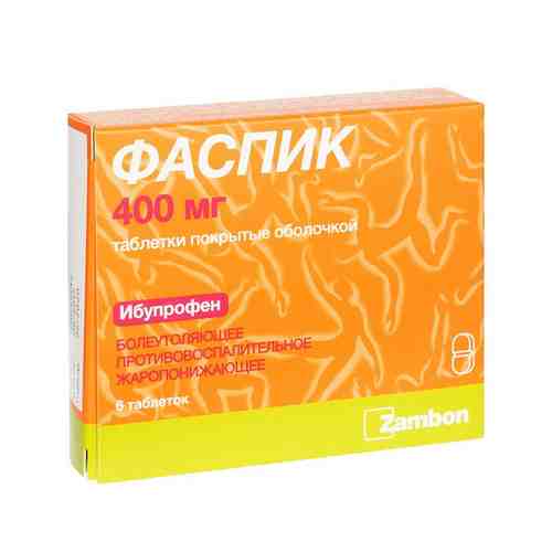 Фаспик, 400 мг, таблетки, покрытые оболочкой, 6 шт.