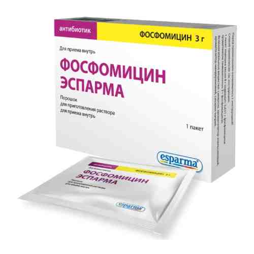 Фосфомицин Эспарма, 3 г, порошок для приготовления раствора для приема внутрь, 1 шт.