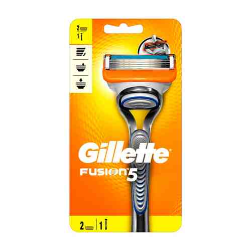 Gillette Fusion Станок для бритья, с 2 сменными кассетами, 1 шт.