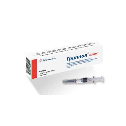 Гриппол плюс Вакцина гриппозная тривалентная полимер-субъединичная, 0.5 мл/доза, суспензия для внутримышечного и подкожного введения, 0.5 мл, 1 шт.