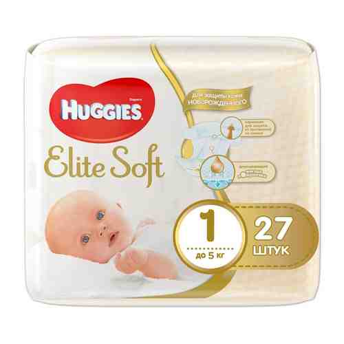 Huggies Elite Soft Подгузники детские одноразовые, р. 1, 1-5 кг, 27 шт.