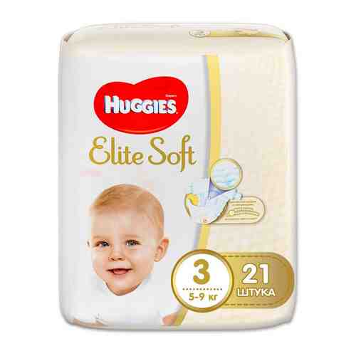 Huggies Elite Soft Подгузники детские одноразовые, р. 3, 5-9 кг, 21 шт.