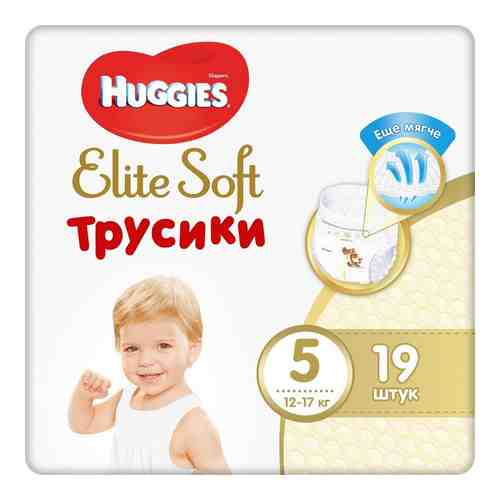 Huggies Elite Soft Подгузники-трусики, р. 5, 12-17 кг, 19 шт.