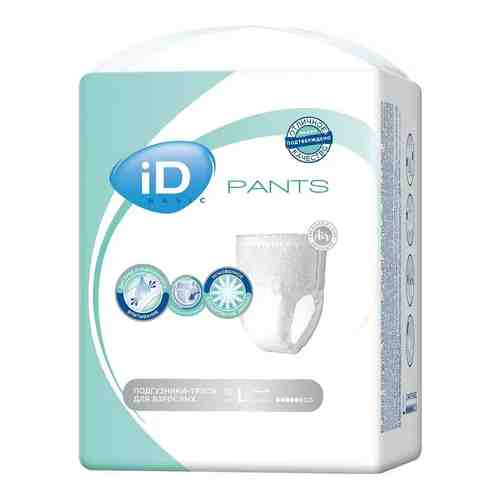 ID Pants Basic Подгузники-трусы для взрослых, Large L (3), 100-135 см, 10 шт.