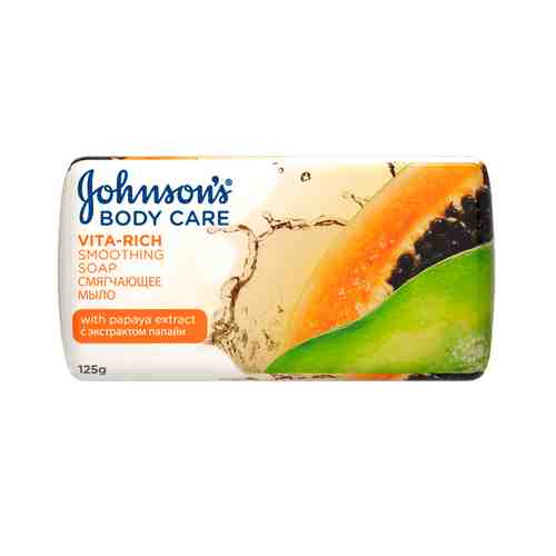 Johnson's body care Vita-Rich Мыло Смягчающее, мыло, с экстрактом папайи, 125 г, 1 шт.
