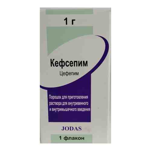 Кефсепим, 1 г, порошок для приготовления раствора для внутривенного и внутримышечного введения, 1 шт.