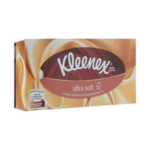 Kleenex Ultra Soft Салфетки в коробке, салфетки, 56 шт.