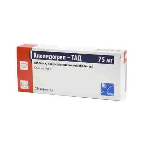 Клопидогрел-Тад, 75 мг, таблетки, покрытые пленочной оболочкой, 28 шт.