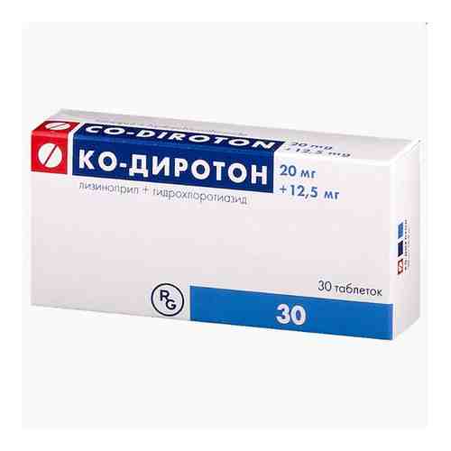 Ко-Диротон, 12.5 мг+20 мг, таблетки, 30 шт.