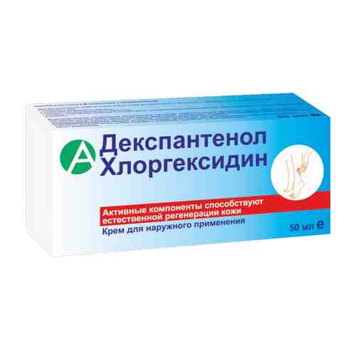 Крем для лица и тела с Д-пантенолом и хлоргексидином, крем для наружного применения, 50 мл, 1 шт.