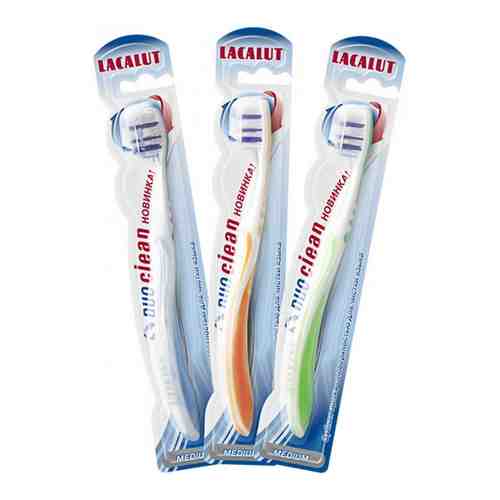 Lacalut Duo clean Зубная щетка, щетка зубная, средней жесткости, 1 шт.