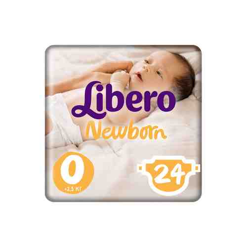 Libero Newborn 0 Подгузники для новорожденных, до 2,5кг, 24 шт.