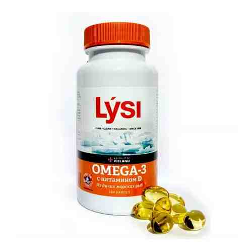 Lysi Омега-3 c витамином D, 500 мг, капсулы, 120 шт.