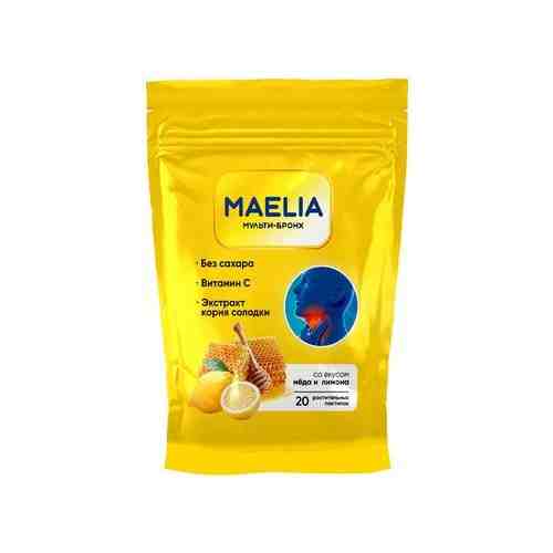 Maelia Мульти-Бронх Мед и лимон, пастилки, без сахара, 20 шт.