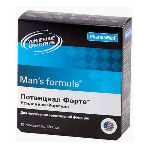 Man's formula Потенциал Форте Усиленная формула, 1200 мг, таблетки, 15 шт.