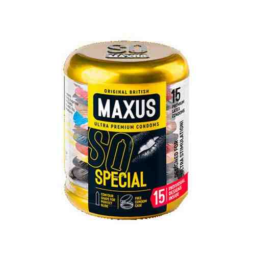 Maxus Special Презервативы ребристые с точками, презерватив, 15 шт.