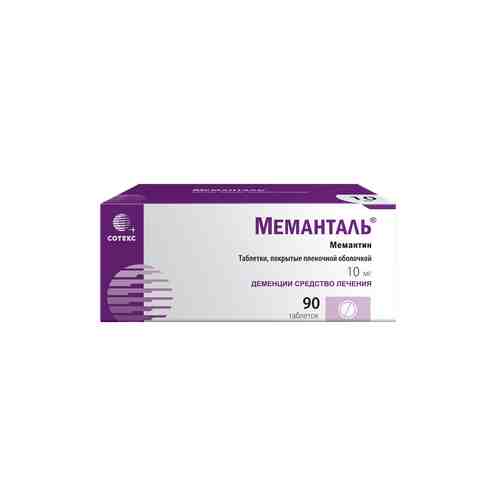 Меманталь, 10 мг, таблетки, покрытые пленочной оболочкой, 90 шт.