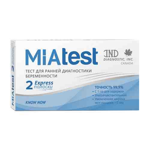 MiaTest Тест на беременность, тест-полоска, 2 шт.
